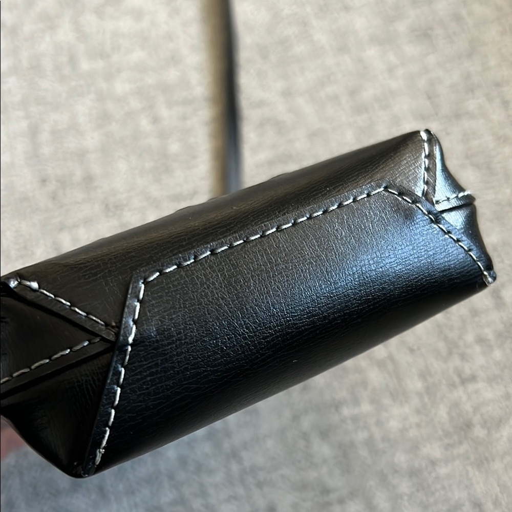 GANNI Black Recycled Leather Phone Bag with Crossbody Strap - Picture 11 of 15